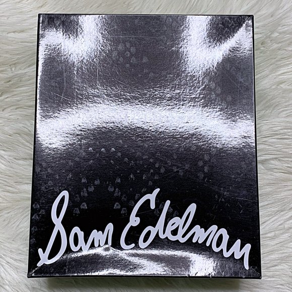 Sam Edelman Mason Embossed Leather Strappy Sandal in Black - Picture 12 of 13